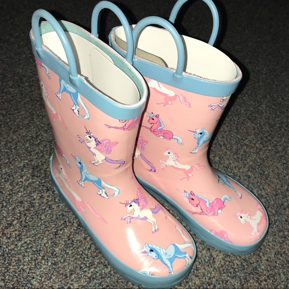 fox fire Shoes Rare Girls Horse Rain Boots Pink Ponies Unicorn Poshmark
